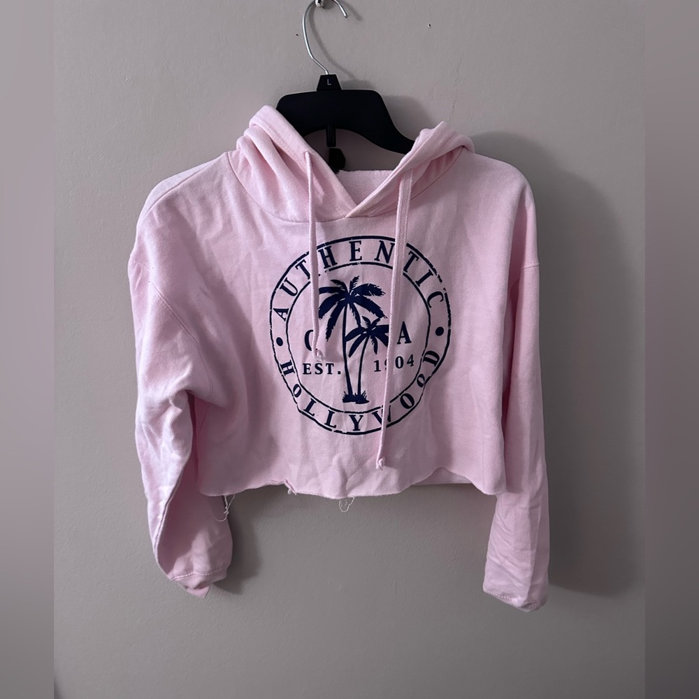 Bubblegum Pink Cropped Hoodie Los Angeles